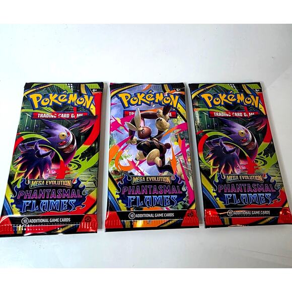 Pokémon TCG Mega Evolution Phantasmal Flames (3) Booster Bundle - Factory Sealed - Picture 1 of 2